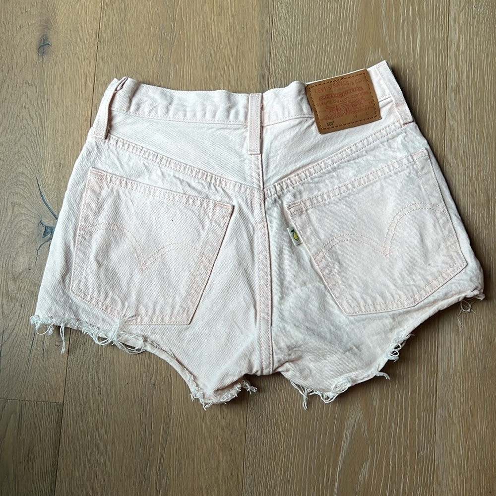 Levi’s 501 Denim Shorts, Size 24, Pink